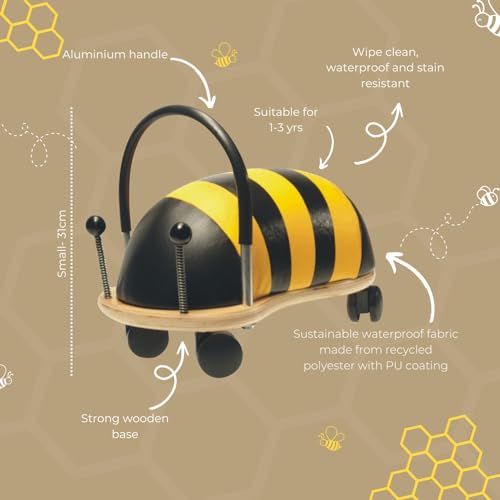 Wheelybug Toddler Wooden Ride-On - Small Bee | Ages 1-3 Years | Multi-Directional Castors 12