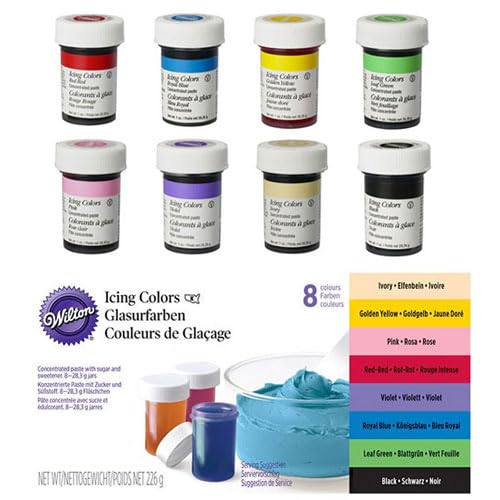 Wilton 8 Gel Icing Colour Set - 8 x 28.3g Jars