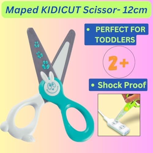 Maped Kidi Cut Safety Scissors - 12cm Fibreglass Blades | Ages 2+ | Purple 2