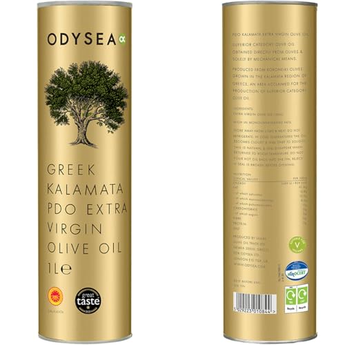 Odysea Griechisches Kalamata PDO Natives Olivenöl Extra, 1 l, runde Dose 5