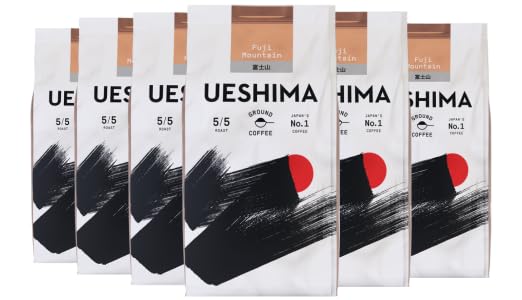 Ueshima Coffee Company Fuji Mountain Ground Coffee - Bold Roast Strength 5 | 200g Pack of 6