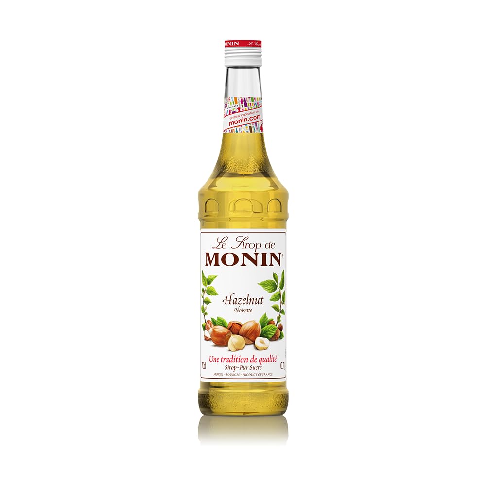 Monin Hazelnut Syrup 700ml - Vegan, Sugar-Free, Natural Flavouring for Coffee & Cocktails