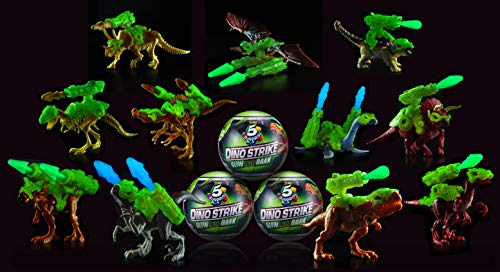 5 Surprise Dino Strike Glow in the Dark Series 2 - Building & Battle Toy Set (2023)