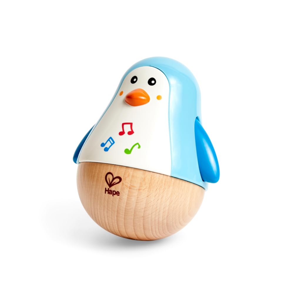 Hape Penguin Musical Wobbler - Roly-Poly Toy with Soothing Tinkling Sounds for Babies 6 Months+ 4