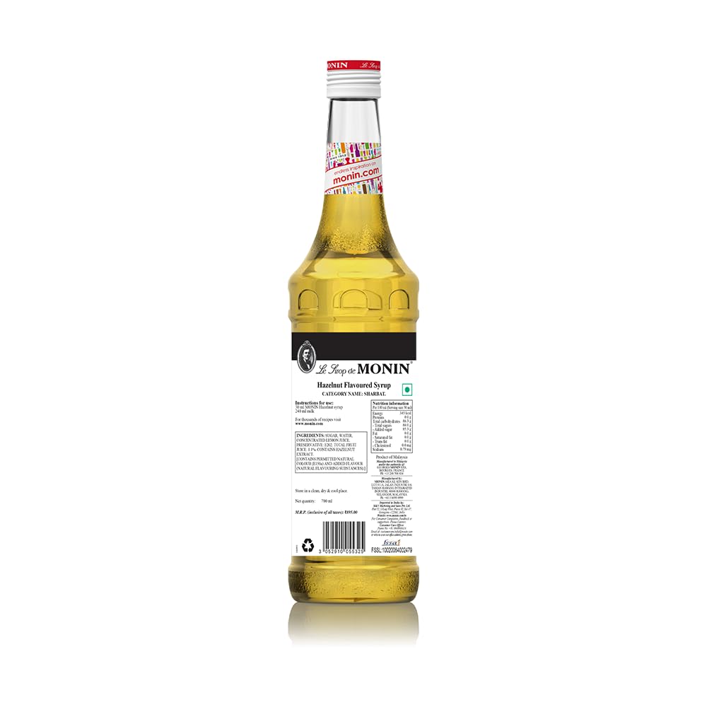 Monin Hazelnut Syrup 700ml - Vegan, Sugar-Free, Natural Flavouring for Coffee & Cocktails 3
