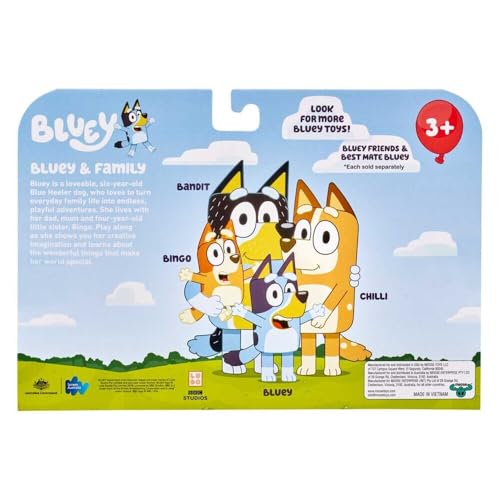 Bluey Family 4-Pack Figurines - Poseable Characters for Imaginative Play 10