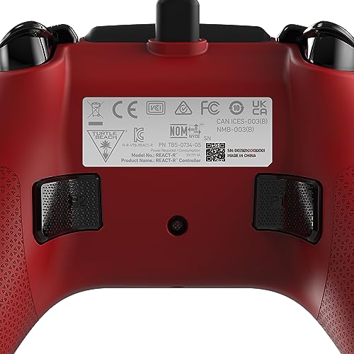 Turtle Beach REACT-R Red Kabelgebundener Gaming-Controller für Xbox Series X|S, Xbox One und PC – Offiziell lizenziert 10