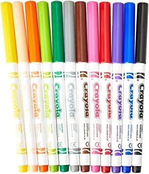 CRAYOLA SuperTips Washable Fineline Markers - 144 Pack Assorted Colours | Washable Ink | Fine Tip 2