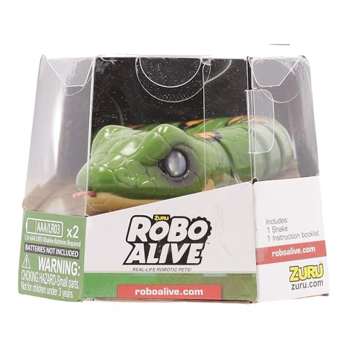 Robo Alive Snake Series 3 - Realistic Robotic Toy Pet with Light-Up Mouth & Slithering Movement (Green) 9
