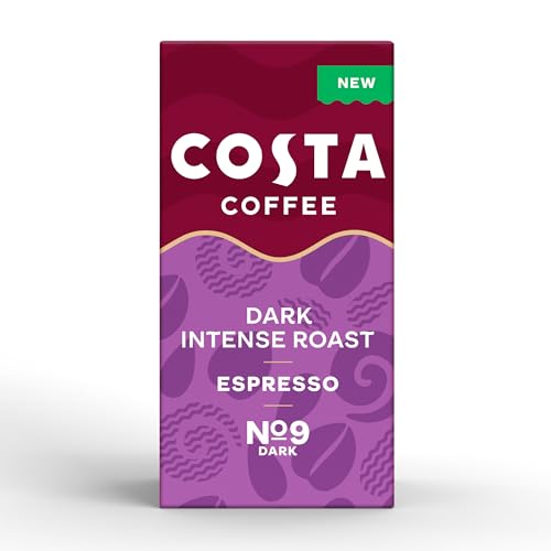 Costa Dark Intense Roast Aluminium Coffee Pods (Pack of 10, 100 Total) - Fortuna Model - Compatible with NespressoⓇ* Original & L’OR Barista 8