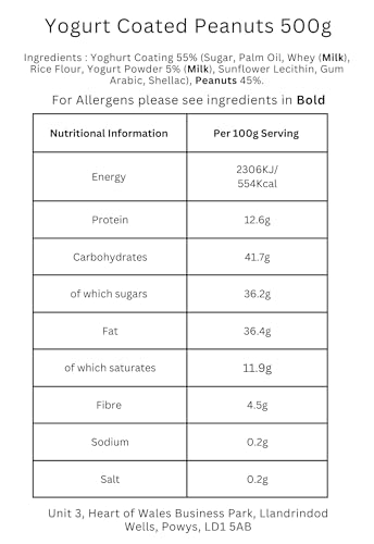 Minton & Donello Yogurt Coated Peanuts 500g - Vegetarian Snack 3