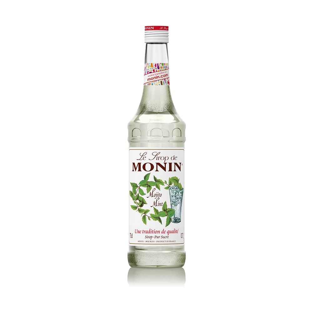 MONIN Mojito Mint Syrup 700ml - Natural Flavouring, Vegan, Halal, Kosher - for Cocktails, Mocktails, Lemonades