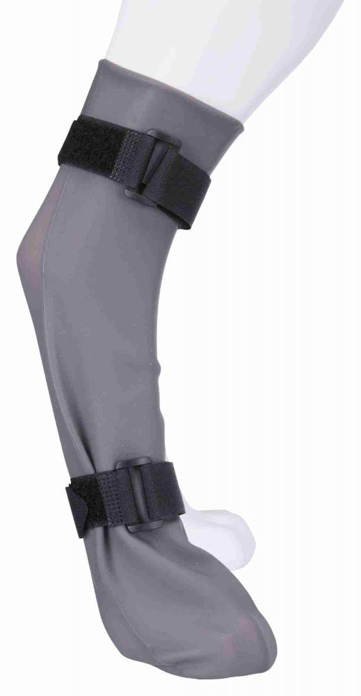 TRIXIE Silicone Protective Dog Sock - Large Size (10cm Width, 40cm Length) | Grey | Wound Protection