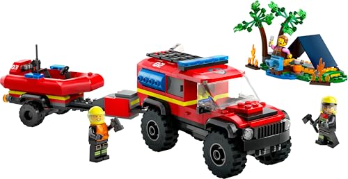 LEGO City 4x4 Fire Engine with Rescue Boat Building Set - Fire Rescue Playset for Ages 5+ 11