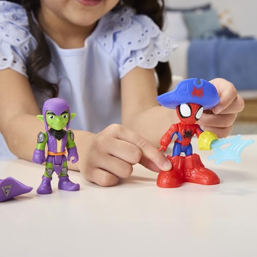 Spidey and His Amazing Friends Water-Webs Webs Ahoy Bubble Pirate Ship Playset - 43 cm with Real Bubble Maker, Spidey & Green Goblin Figures, Ages 3+ 13