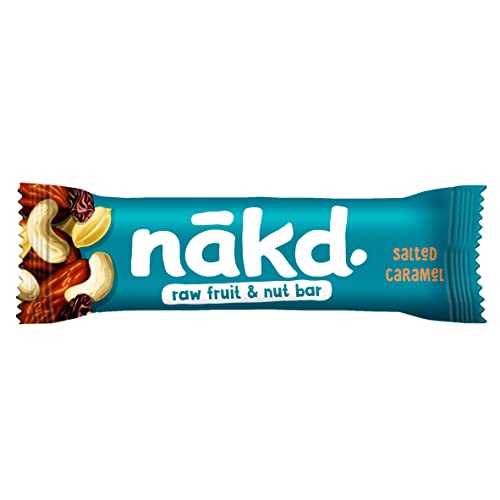 Nakd Salted Caramel Rohkost- und Nussriegel – Vegan, Glutenfrei, Ohne Zuckerzusatz – 35 g x 18 5