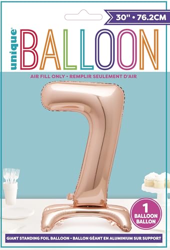 Rose Gold Foil Number 7 Balloon (76cm) - Elegant Milestone Party Decor 3