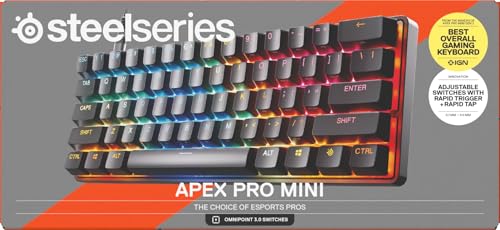SteelSeries Apex Pro Mini Gen 3 - 60% Gaming Keyboard - OmniPoint 3.0 Hall Effect Switches - English QWERTY 20