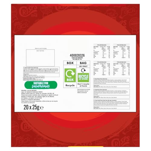Walkers Meaty Variety Multipack Crisps 20x25g 11