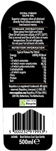 Napolina Extra Virgin Olive Oil, 500ml (Pack of 1)