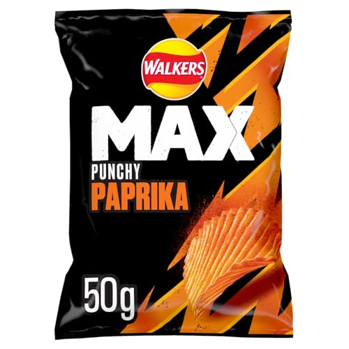Walkers Max Punchy Paprika Crisps 50g (Pack of 24) 9