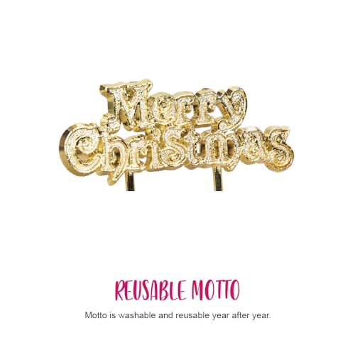 Anniversary House - Plump Christmas Robin Resin Cake Topper & Merry Christmas Motto Set 5