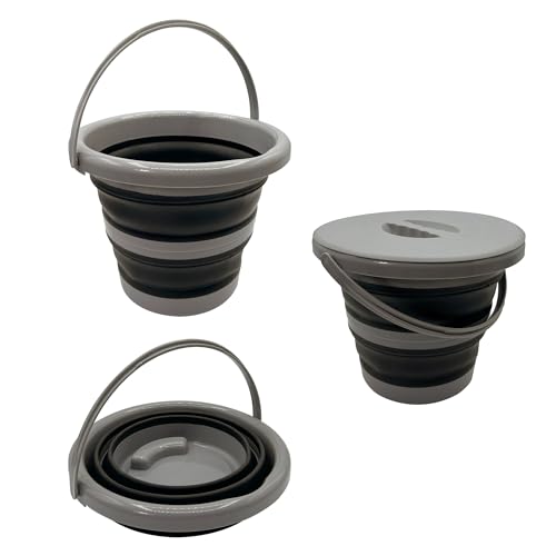 Nordrok 5L Collapsible Bucket with Lid - Grey 4