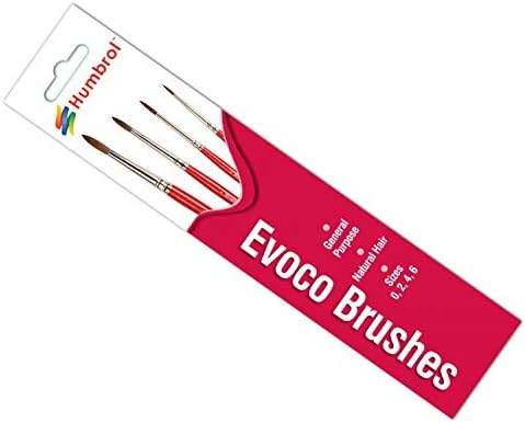 Humbrol Evoco 0, 2, 4, 6 Miniature Paint Brush Set for Modelling & Detailing 3