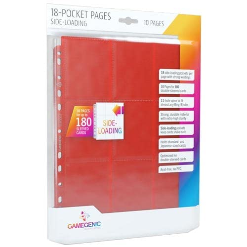 Gamegenic Sideloading 18-Pocket Pages (10-Pack) - Red 3