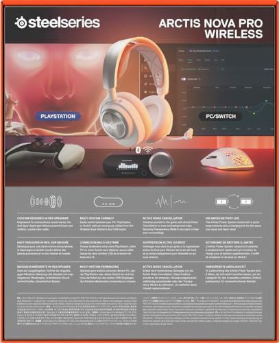 SteelSeries Arctis Nova Pro Wireless Multi-System Gaming Headset with Active Noise Cancellation 11