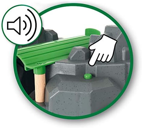 BRIO Crane and Mountain Tunnel Train Set with Sound Features for Kids