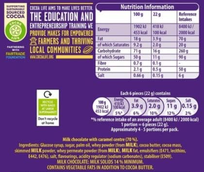 Cadbury Milk Chocolate Curly Wurly Squirlies, Bite-Sized Chewy Caramel Treats, Sharing Bag 100g 6