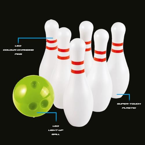 Glow in the Dark Bowling Set with LED Lights - Light-Up Bowling Game for Kids 5+