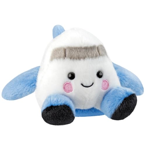 AURORA Palm Pals Aveline Airplane Soft Toy - 13cm, White & Blue, Suitable from Birth