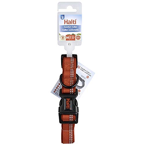 Halti Basic Collar - Medium Size, Red | Neoprene-Padded, Reflective Nylon 7