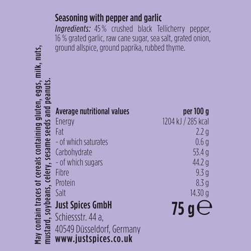 Just Spices - Garlic Pepper Seasoning Blend, 75g 7