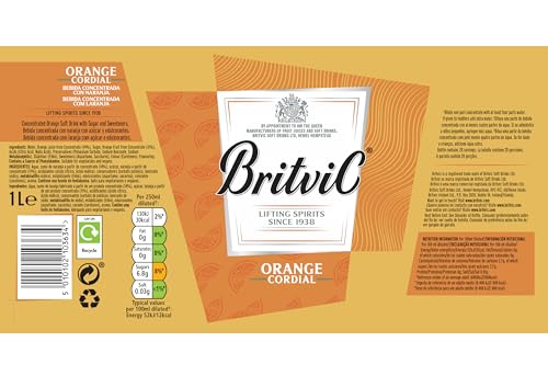 Britvic Orange Cordial - Fruit Cordial Drink Concentrate (1L)