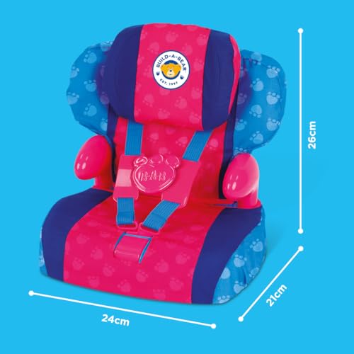 Casdon Build-A-Bear Workshop Furry Friend Toy Car Booster Seat | For Bears up to 16 Inches | Ages 3+