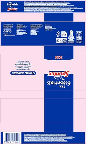 Spontex Essentials Sponge Scourer - 6 Pack of 20, Total 120 Scourers 8