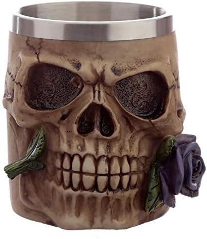 Puckator - Skulls and Roses Decorative Tankard Cup Gothic Home Decor - 1pc