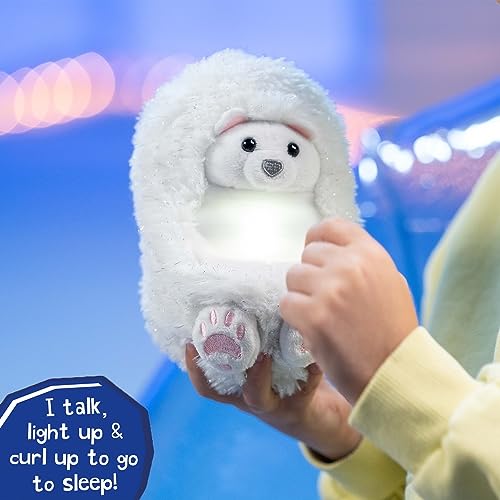 Curlimals Perry Polar Bear Arctic Glow Teddy Bear - Interactive Light-Up Plush Toy for Kids 10