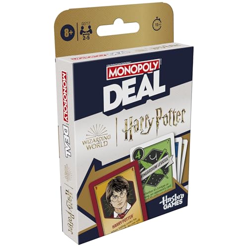 Monopoly Monopoly Deal: Harry Potter Kartenspiel – Schnelles Familienpartyspiel mit Zaubersprüchen und magischen Gegenständen, 2–5 Spieler 4
