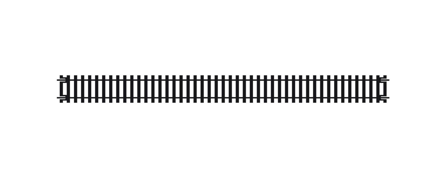 Hornby R601 OO Gauge Double Straight Track - Extra Track Pieces for Model Railway Sets, Model Train Track Pieces - Scale 1:76, Black 1