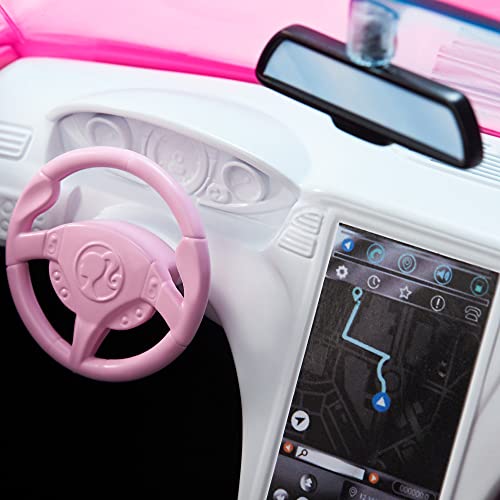 Barbie HBT92 Convertible Vehicle - Sporty Pink Car with Realistic Details for Kids