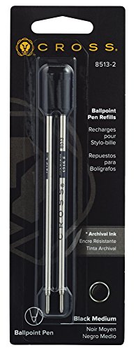 Cross Ballpoint Refill - Medium Black Ink (8513-2), 2 per Card 1