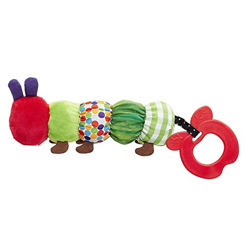 The Very Hungry Caterpillar Teether Rattle - Soft Plush Baby Toy with Crinkle Sounds & Textured Tail 9