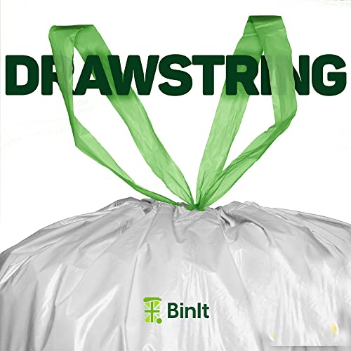 BIN IT 40 White Drawstring 30L Recycled Strong & Secure Refuse Sacks 6