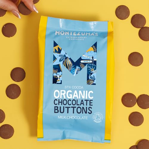 Montezuma Organic Milk Chocolate Buttons, 37% Cocoa, Gluten Free, 120g