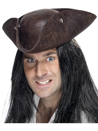 Smiffy's Pirate Costume Tricorn Hat - One Size Fits Most Adults (34564)