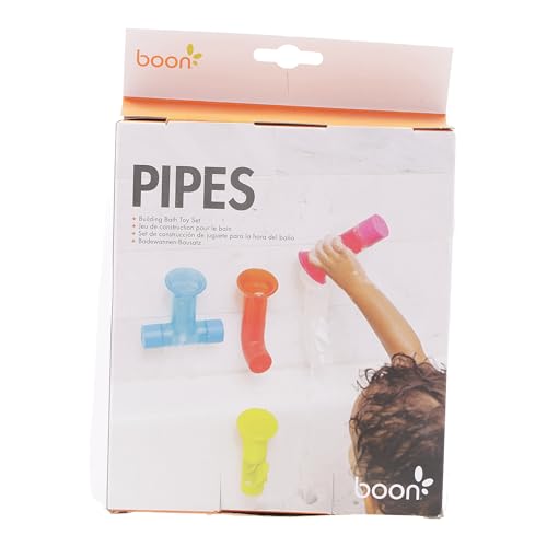 BOON PIPES Building Bath Toy Set - 5 Multicoloured Water Pipes for Toddlers 9m+ 4